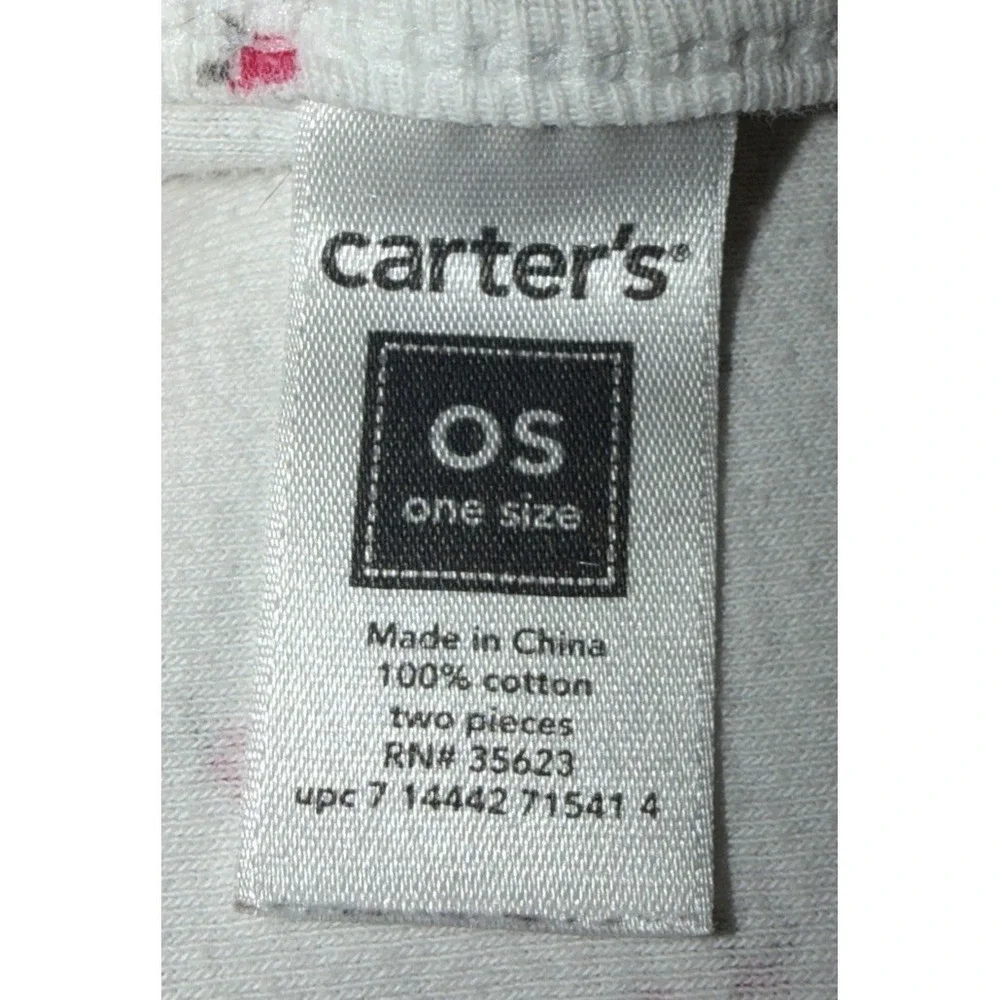 Carter's Pink Roses Floral Flowers White Jersey Knit Baby Crib Blanket‎ *READ*